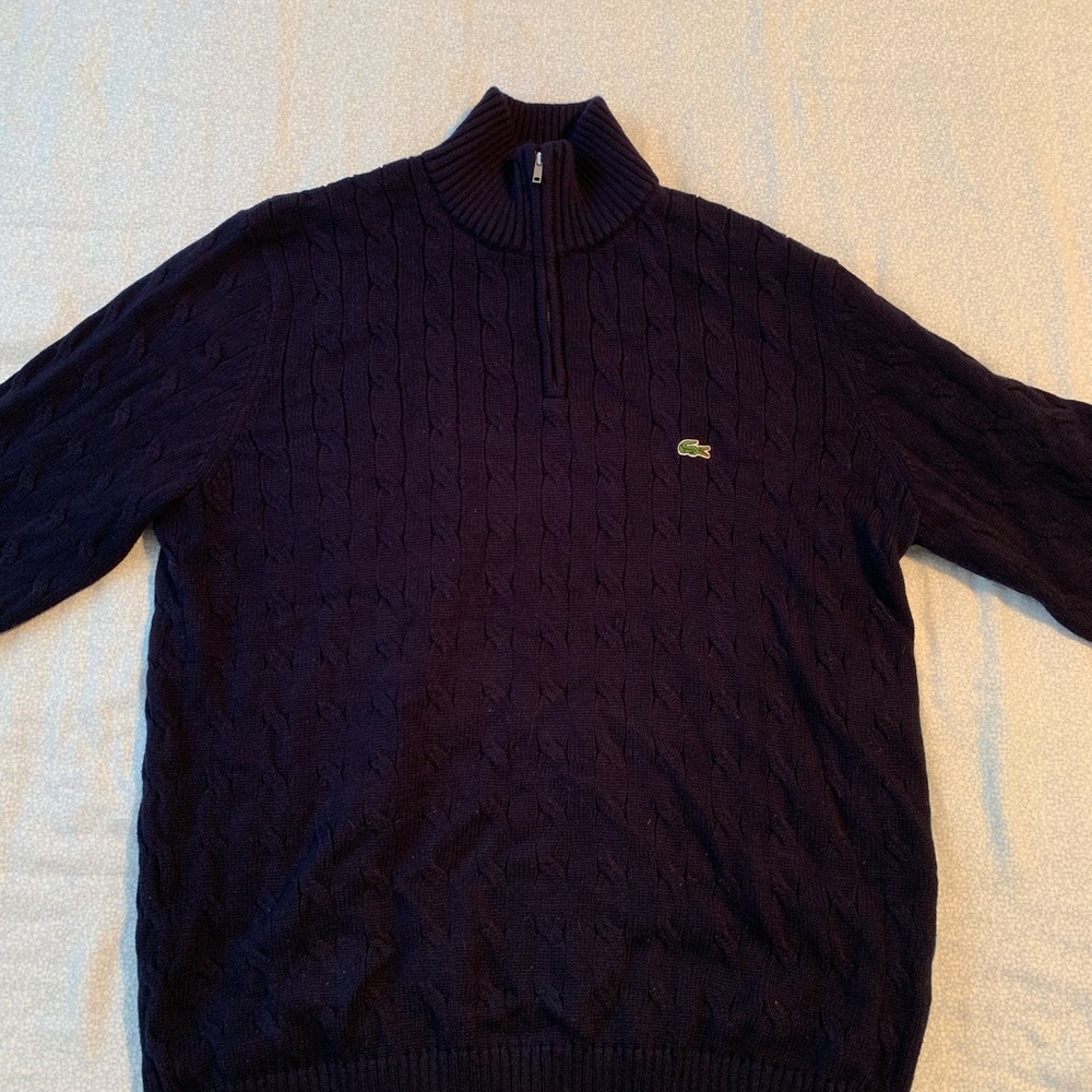 Never-worn Lacoste quarter zip